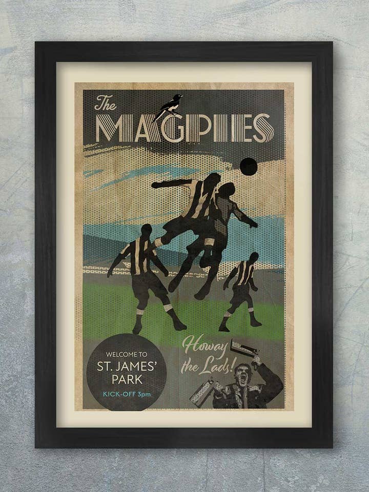 The Magpies, Newcastle United - Football Poster Print for wholesale by The Northern Line