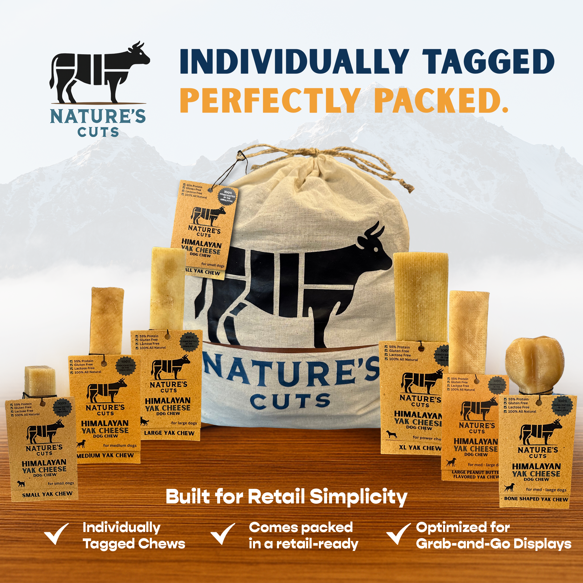 Mighty Chewz - Wholesale Pet Treats - Dog - Medium Yak Cheese w/ Tag ($3.56/ Stick)3