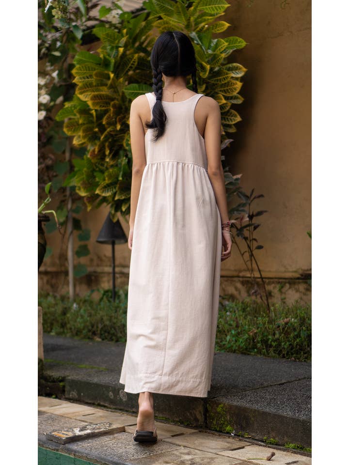 Balizen Direct from Bali - Wholesale Dress - Women's - Romantic Dress Cotton Linen | Natural