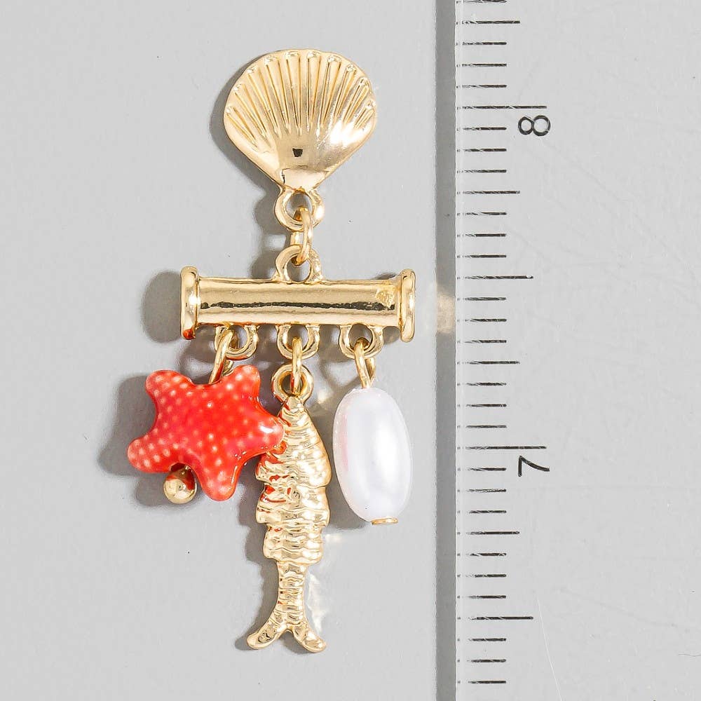 The Looks by Fame Accessories - Wholesale Dangle Earrings - Mixed Sea Life Charms Dangle Earrings2