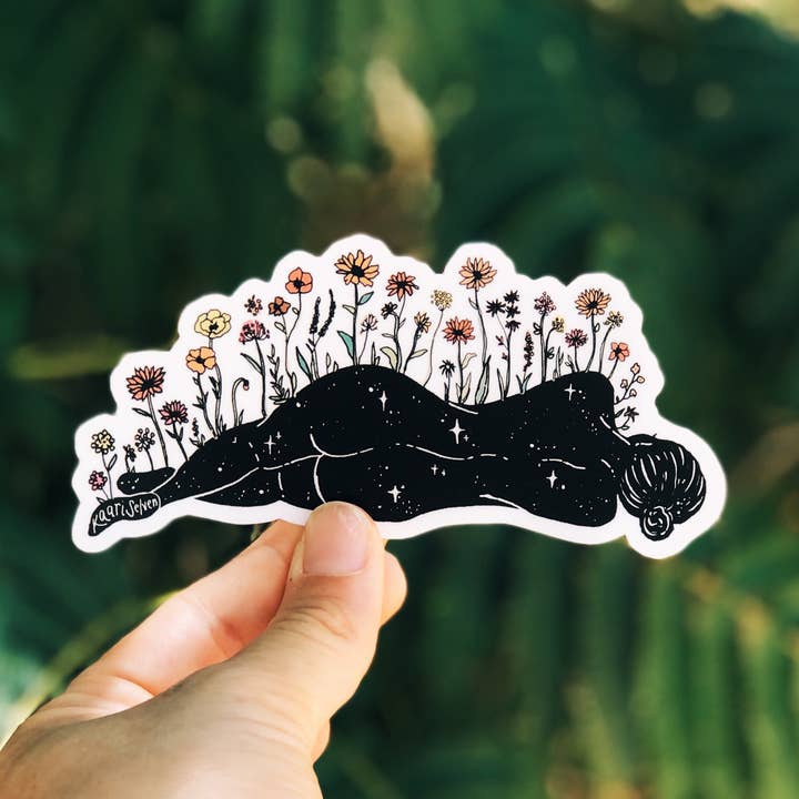 She Grows - Waterproof Flower Woman Sticker for wholesale by Kaari & Co.