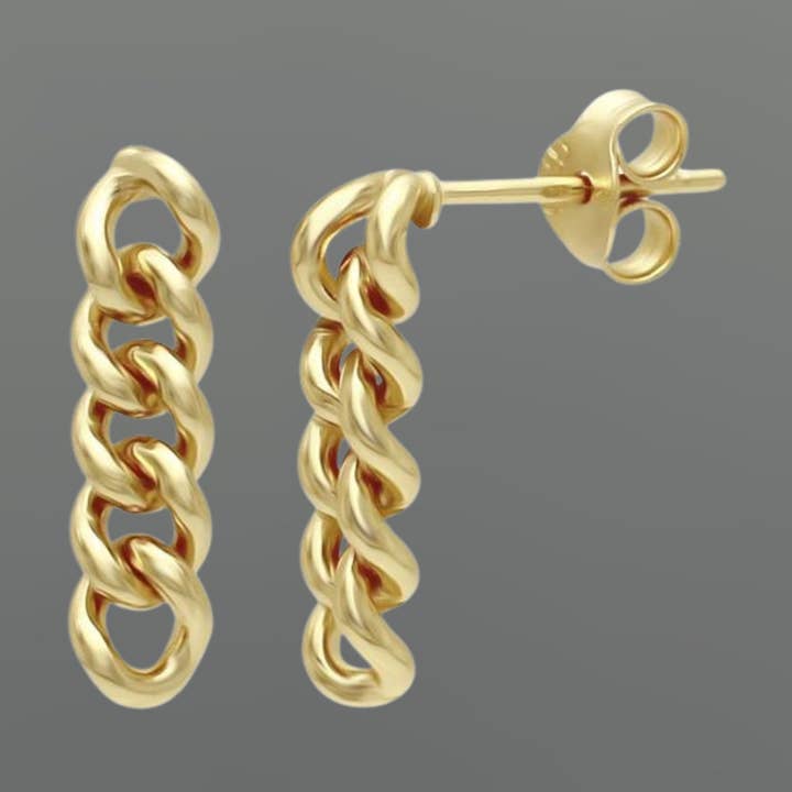 Cuban Chain Hangende Oorstekers voor wholesale door Something Silver