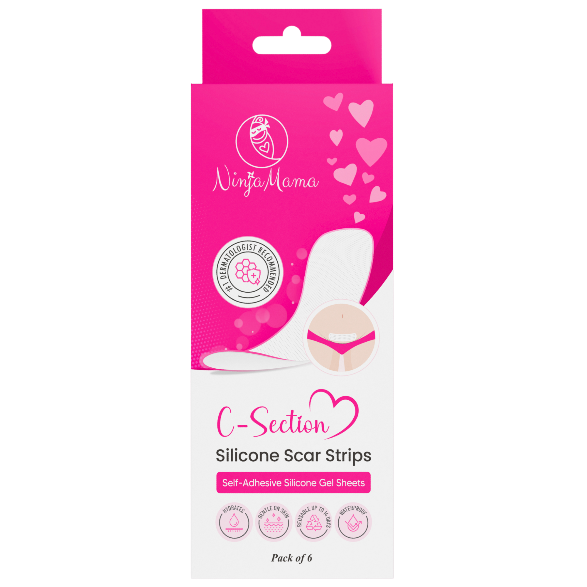 Ninja Mama - Wholesale Scar cream - Ninja Mama Transparent C-Section Silicone Scar Strips - Pack of 64