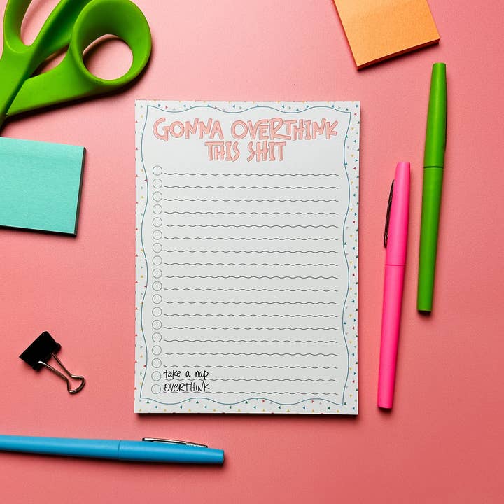 Bloc de notas para darle demasiadas vueltas a las cosas - Divertido - Atrevido - Adulto - Descarado - Sin filtro - Sarcástico - Con el que te puedes identificar - Mordaz - Salud mental para venta al por mayor de Erin Dayhaw