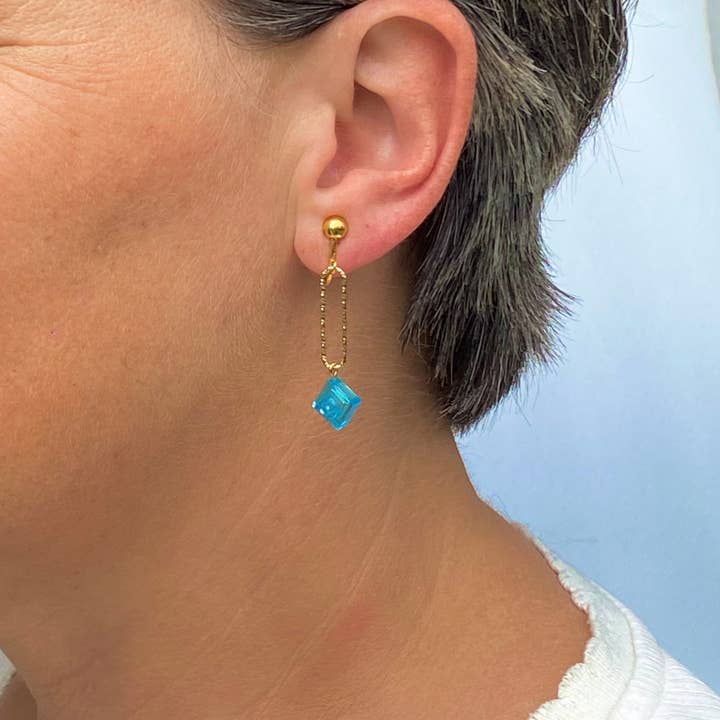 Gold-tone diamond-effect clips - Les Danseuses for wholesale by Brique d'Oreille