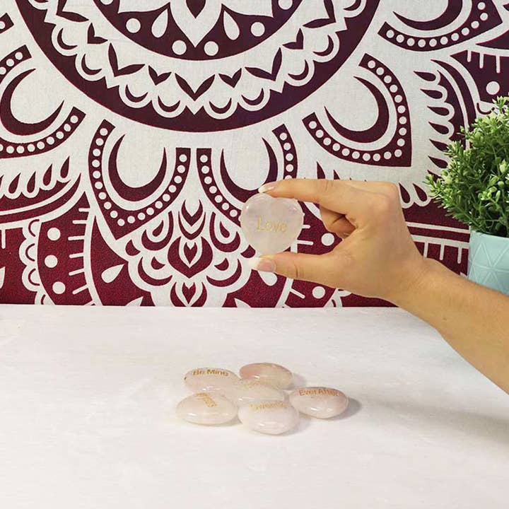 Natures Artifacts Inc - Wholesale Spiritual Stone/Crystal - Engraved Rose Quartz Puffy Hearts | Rose Quartz Heart3