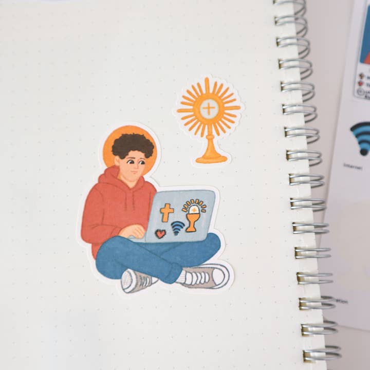 Peony&June Illustration - Wholesale Sticker - Saint Carlo Acutis Sticker Sheet4