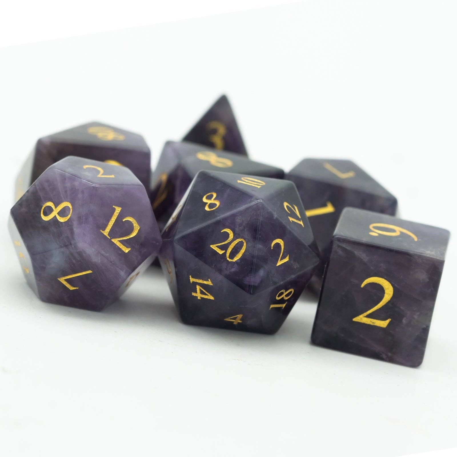 Geek Therapeutics – wholesale Dice – Purple Amethyst Gemstone Dice Set3