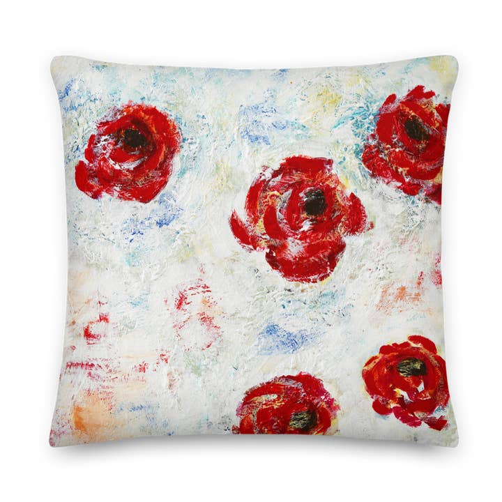 Amapolas | Almohada premium para venta al por mayor de Sheri Biritz Studio