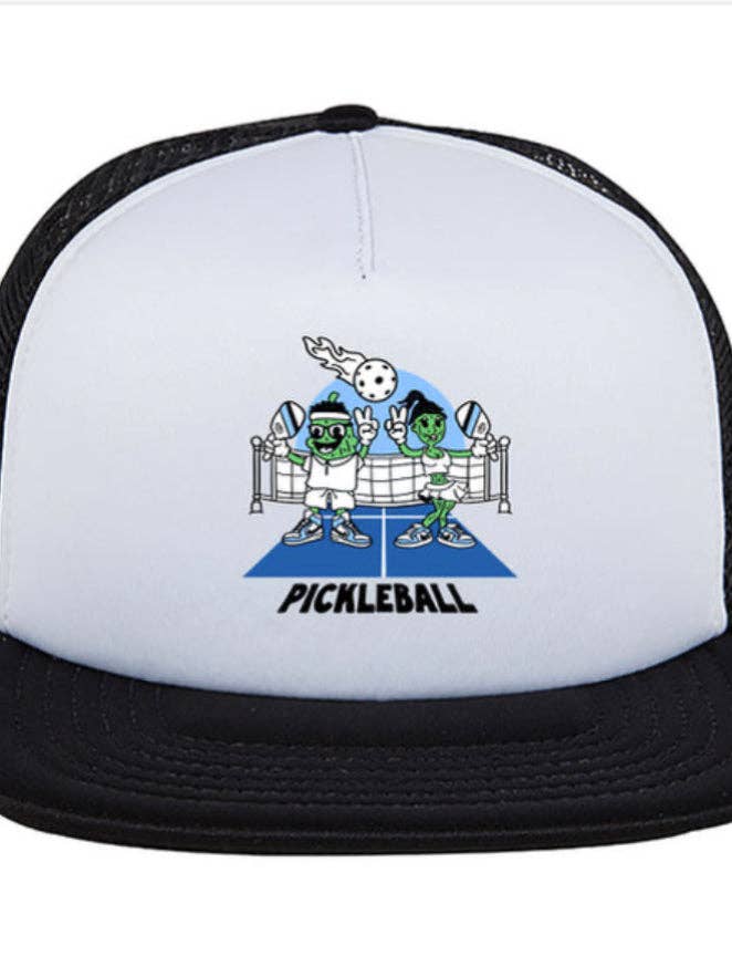 Pickleball Trucker Hat featuring "Ace and Dinky" The Sexiest Couple (Black) for wholesale by B6B clothing and apparel