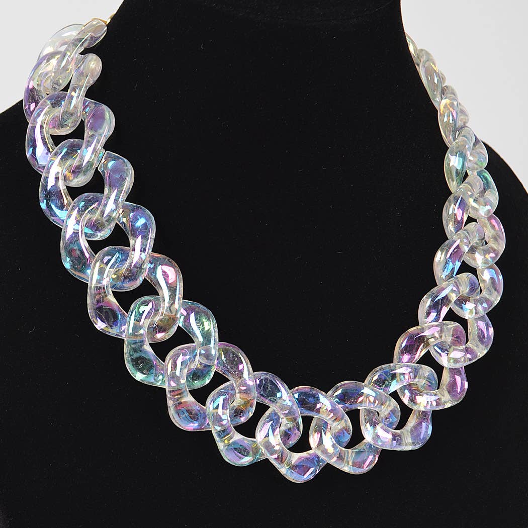 Oversized AB Plastic Chain Necklace for wholesale on Faire2
