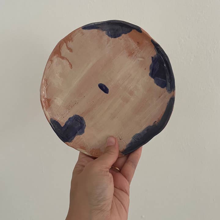 Blaue Keramik-Tapasplatte für den Großhandel von GZR STUDIO