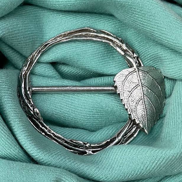 Leaf Scarf Ring - Vintage Finish for wholesale by Compton & Clarke