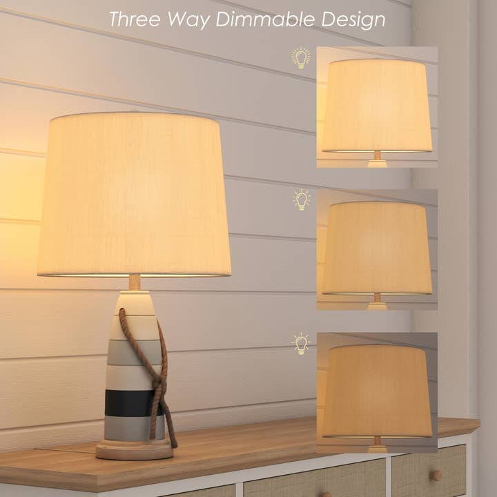 Tricolore Lampes de table Buoy Poly Coastal, interrupteur à 3 voies (ensemble de 2) en vente sur Faire2