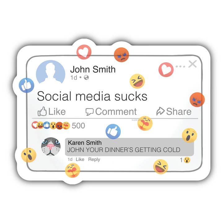 Adesivo de vinil Social Media Sucks por atacado de Lucky Mfg. Co.