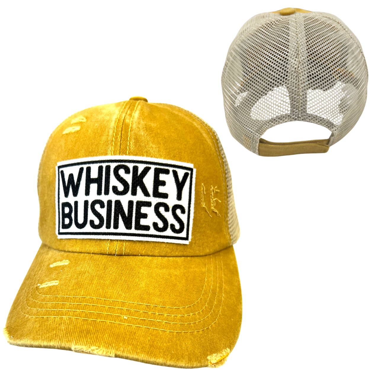 dkhandmade - Wholesale Trucker Hat - Unisex - WHISKEY BUSINESS BALL CAP | UNISEX HAT | DISTRESSED7