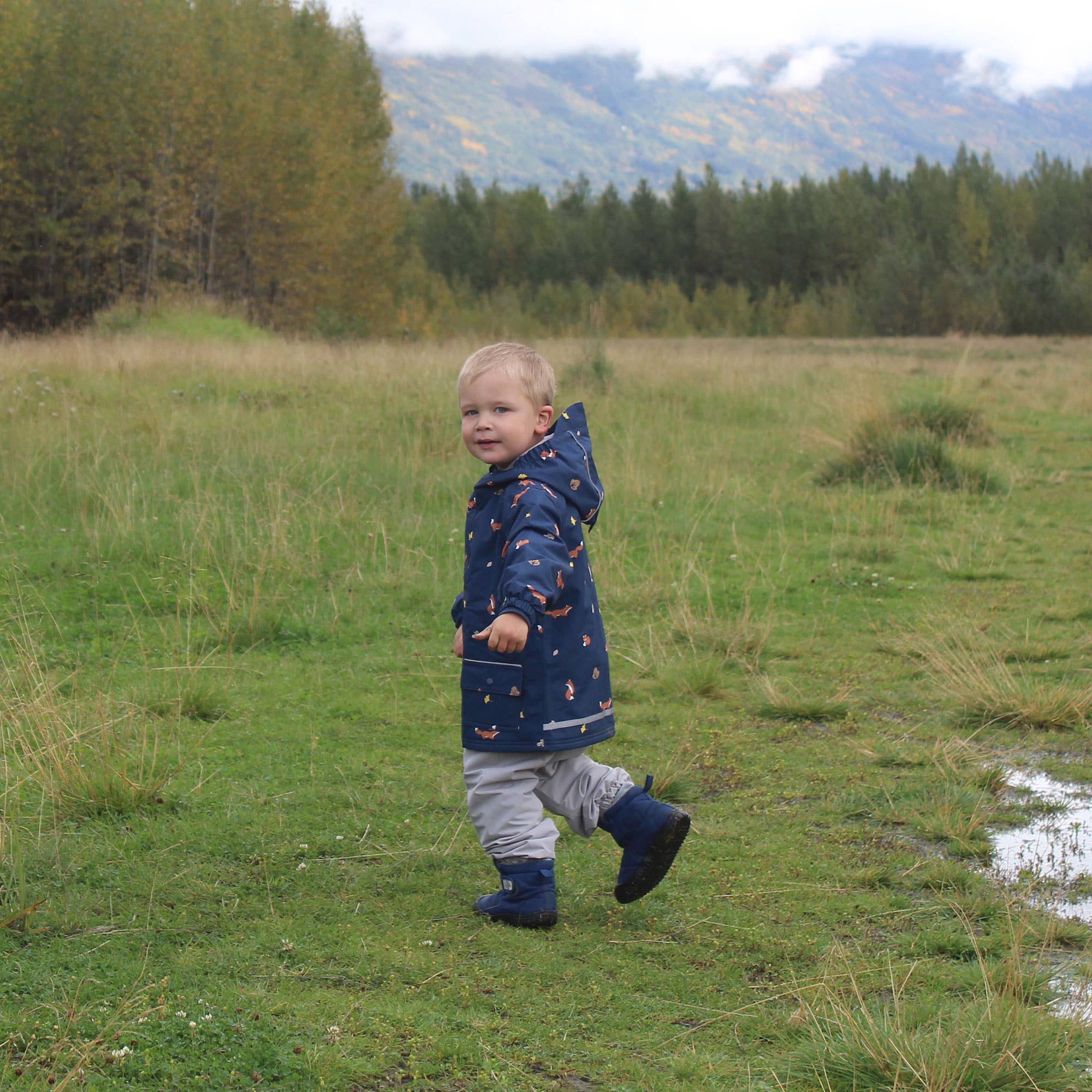 Jan & Jul - Wholesale Raincoat - Kids - Navy Fox | Cozy-Dry Waterproof Jacket3