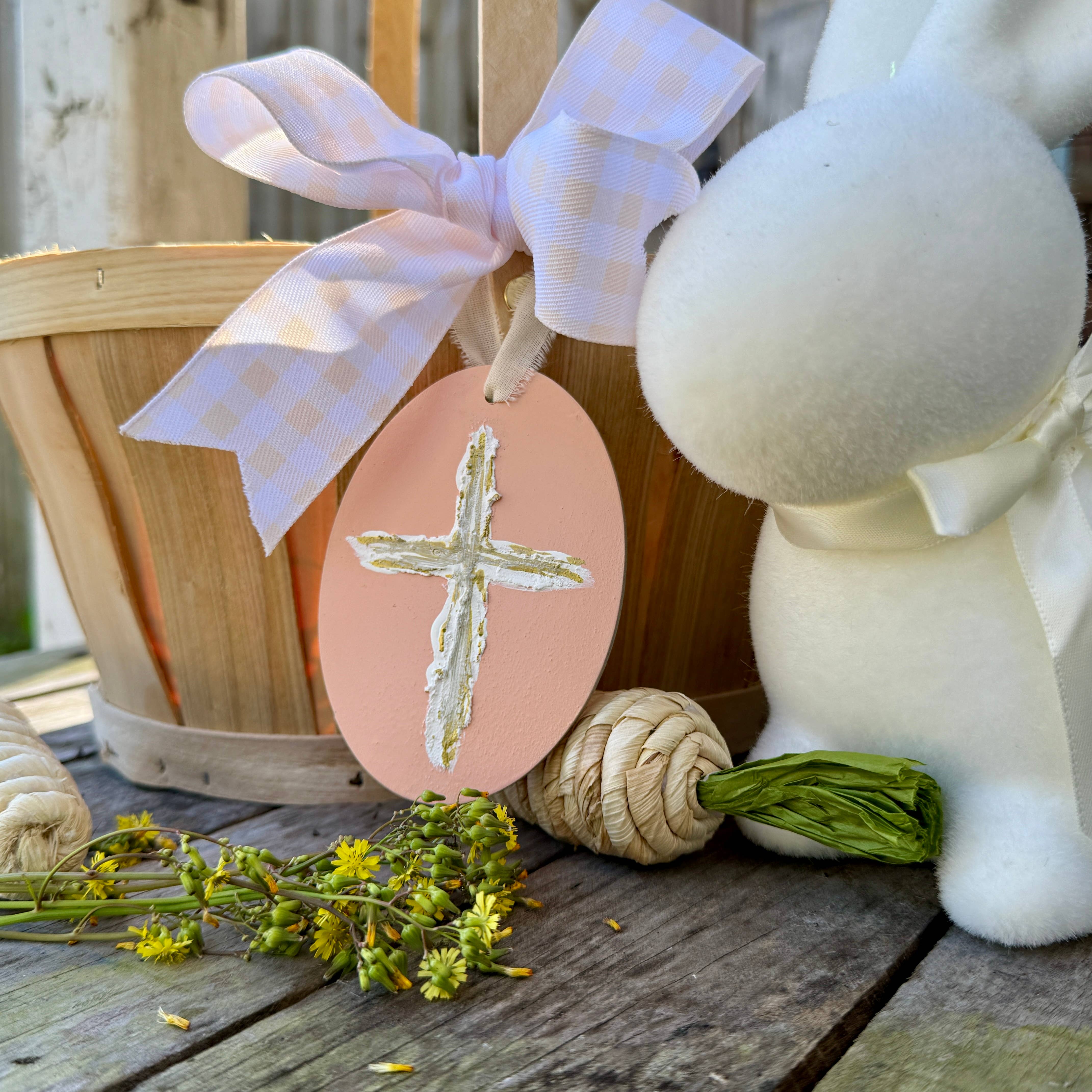 Geaux Magnolia - Wholesale Ornament - Cross Easter Basket Tag Ornament Spring Religious Decor8