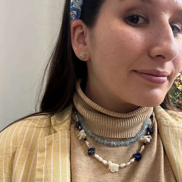 Camilla Limón - Wholesale Beaded/Pearl Necklace - Gemstone Fresh Water Pearl Mother of Pearl Gold Necklace19