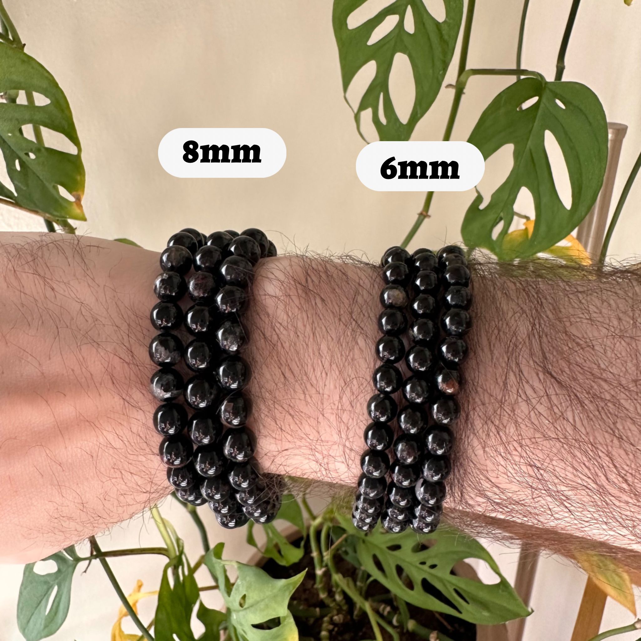 Pebble House – wholesale Beaded bracelet – Black Tourmaline Bracelet 4mm/6mm/8mm - Crystals & Stones5