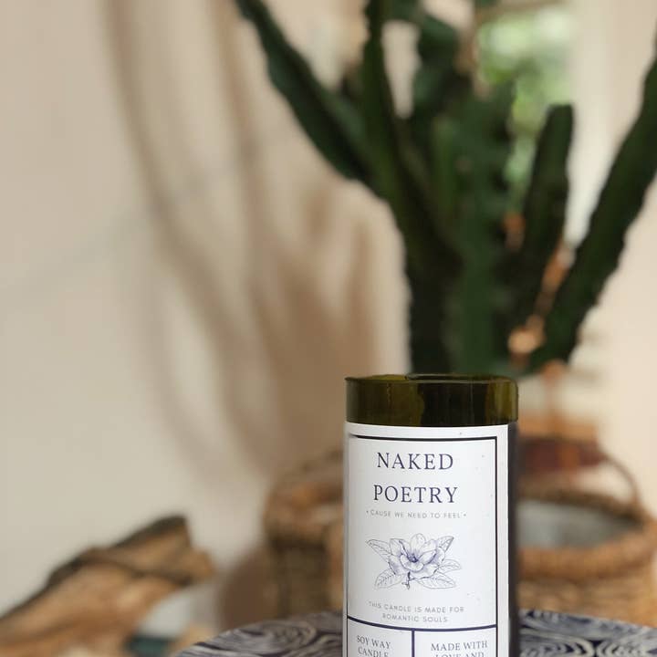 Light The Wine - Wholesale Jar/Filled Candle - up-cycled wine bottle candles by light the wine- scented