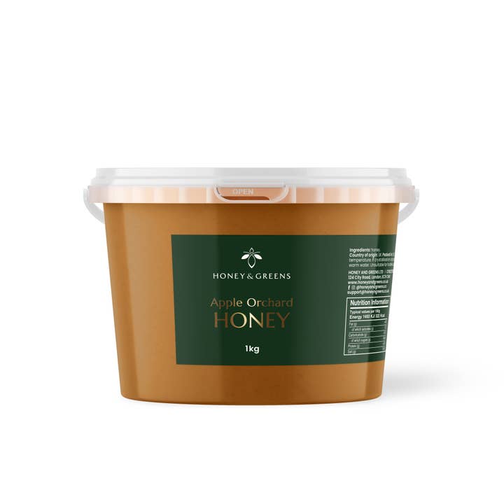 Britisk Æbleplantage Honning 1kg | Godkendt af britiske kokke Honning for engroshandel hos Honey & Greens