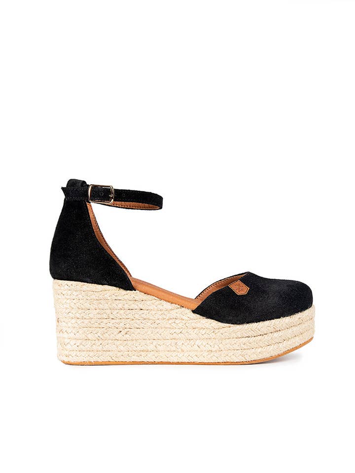 Coin bas jute Cantalar serraje noir avec boucle pour la vente par POPA