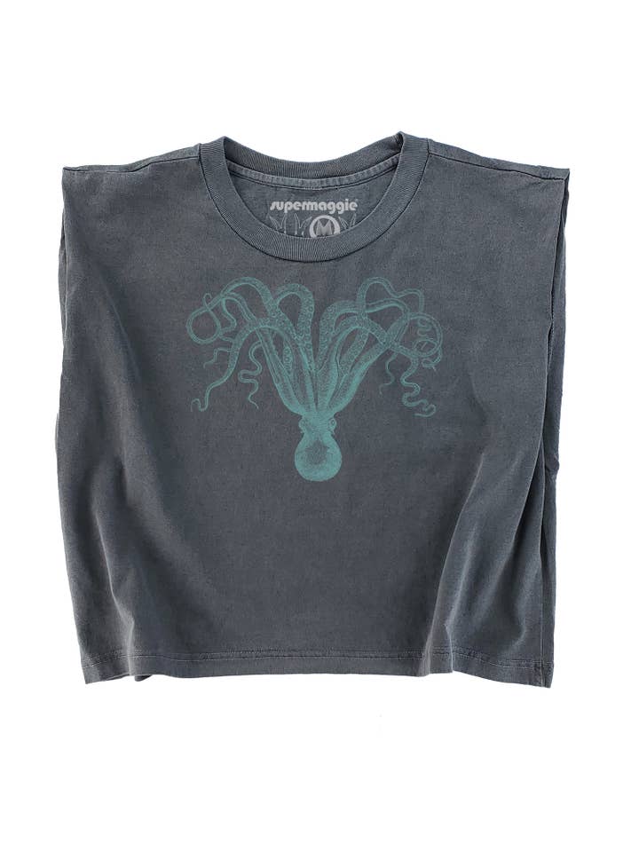 Supermaggie @ Faire - Wholesale T-Shirt (Graphic) - Women's - Octopus Maisie Heavyweight Muscle Tee