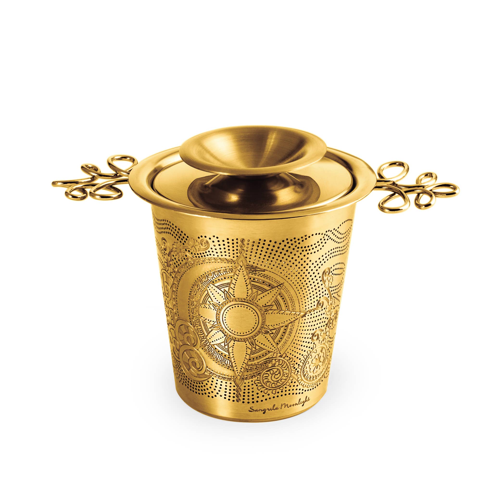 01living Ltd - Wholesale Tea strainer/infuser - Chai Infuser Loose Leaf Tea Strainer Gold ShangrilaMoonlight