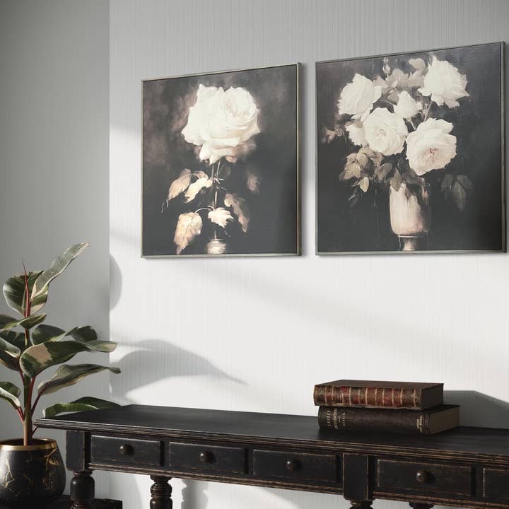 Brayden and Brooks - Wholesale Art Print - 24x24 Hairline Frame - Vintage Roses