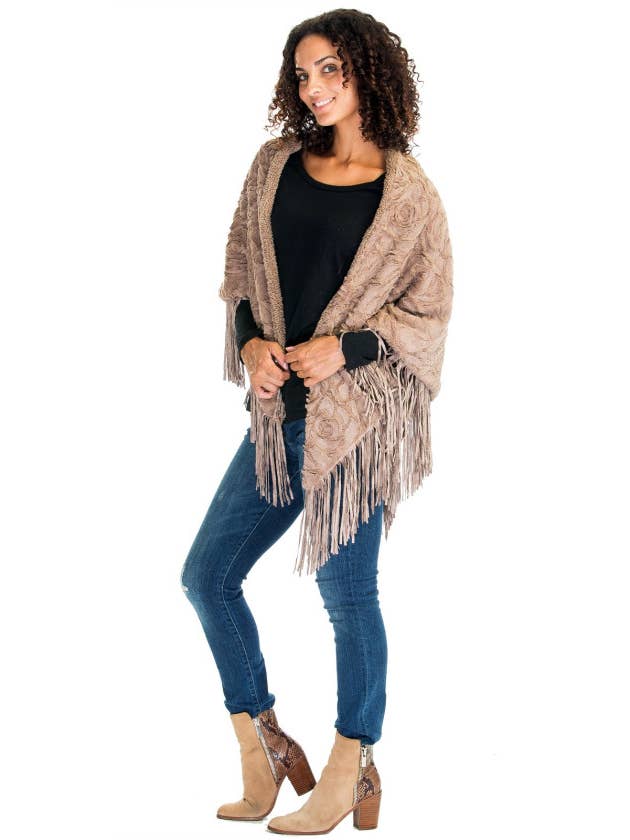 Faux Fur Shawl for wholesale by DK Hawaii