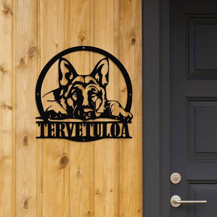 Placa Metálica Pastor Alemão por atacado de Teraskyltit.fi