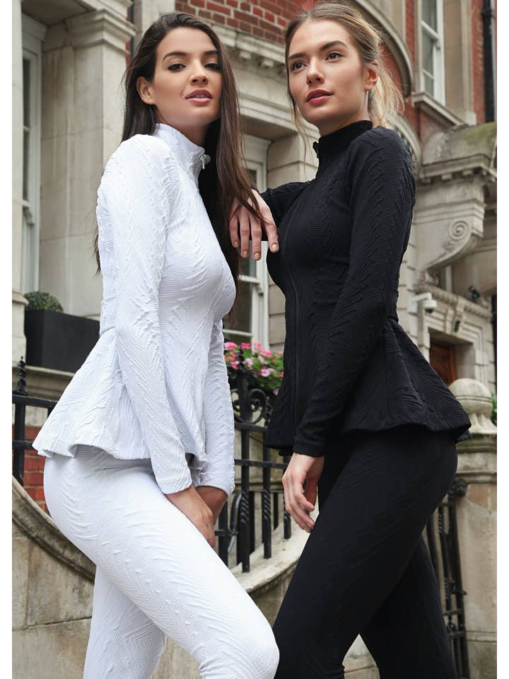 Vit Peplum Jacka Hera Vit för wholesale på Faire