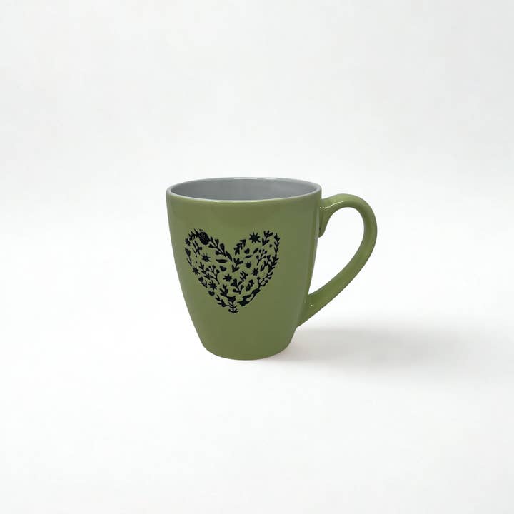 USA HomeMax - Wholesale Coffee Mug - 6" Ceramic Mug Heart Design Assorted Colors3