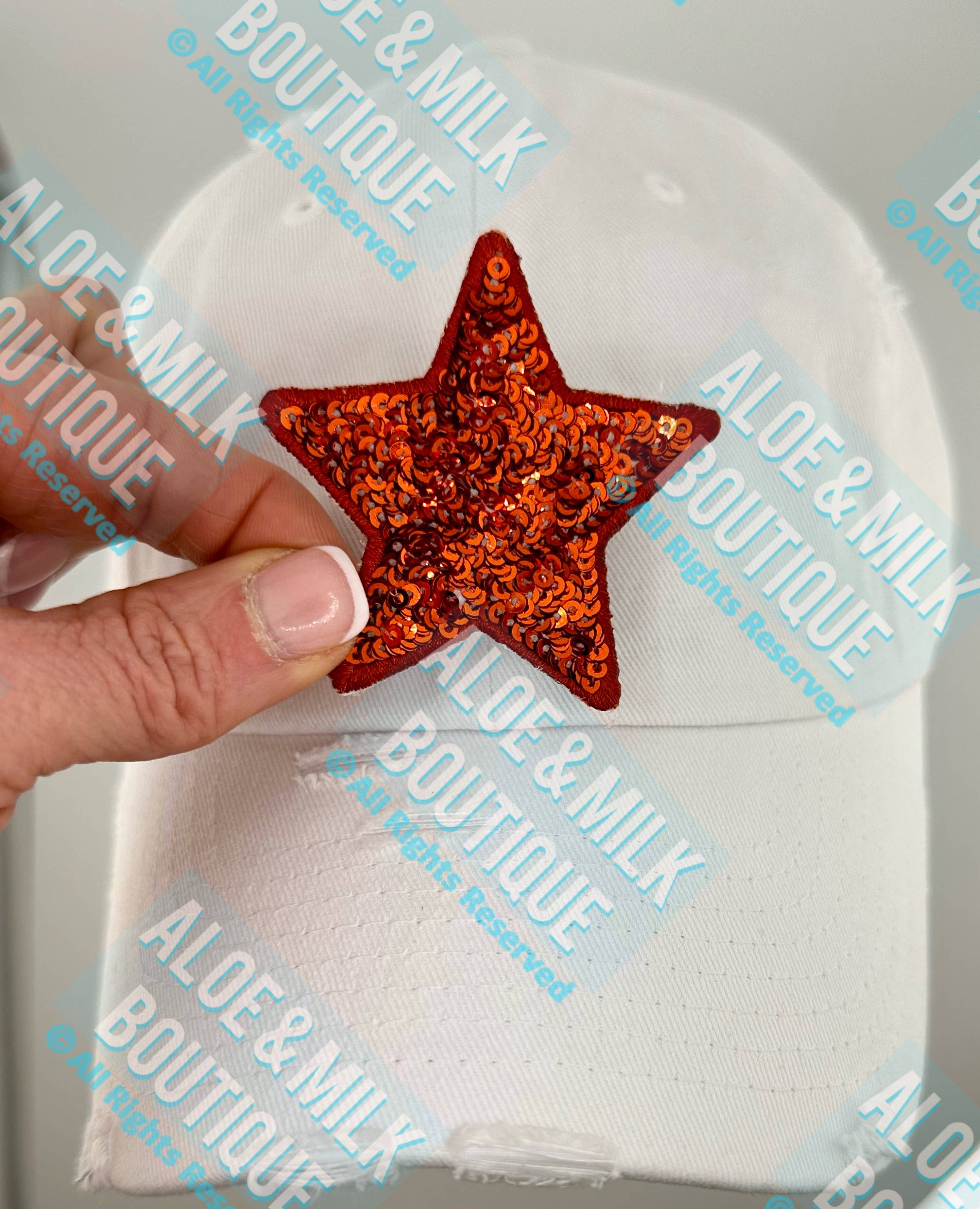 Aloe and Milk Boutique - Wholesale Patch - New Sequin Star Small, sequin star patch, cheer patch3