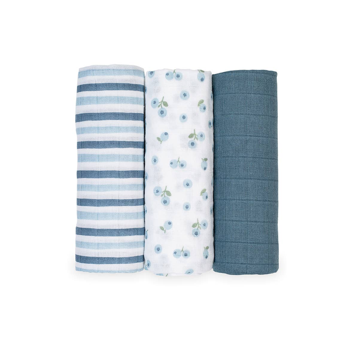 Lulujo Baby - Wholesale Receiving Blanket - Baby - 3 Pack Muslin Receiving Blankets – Blueberries1