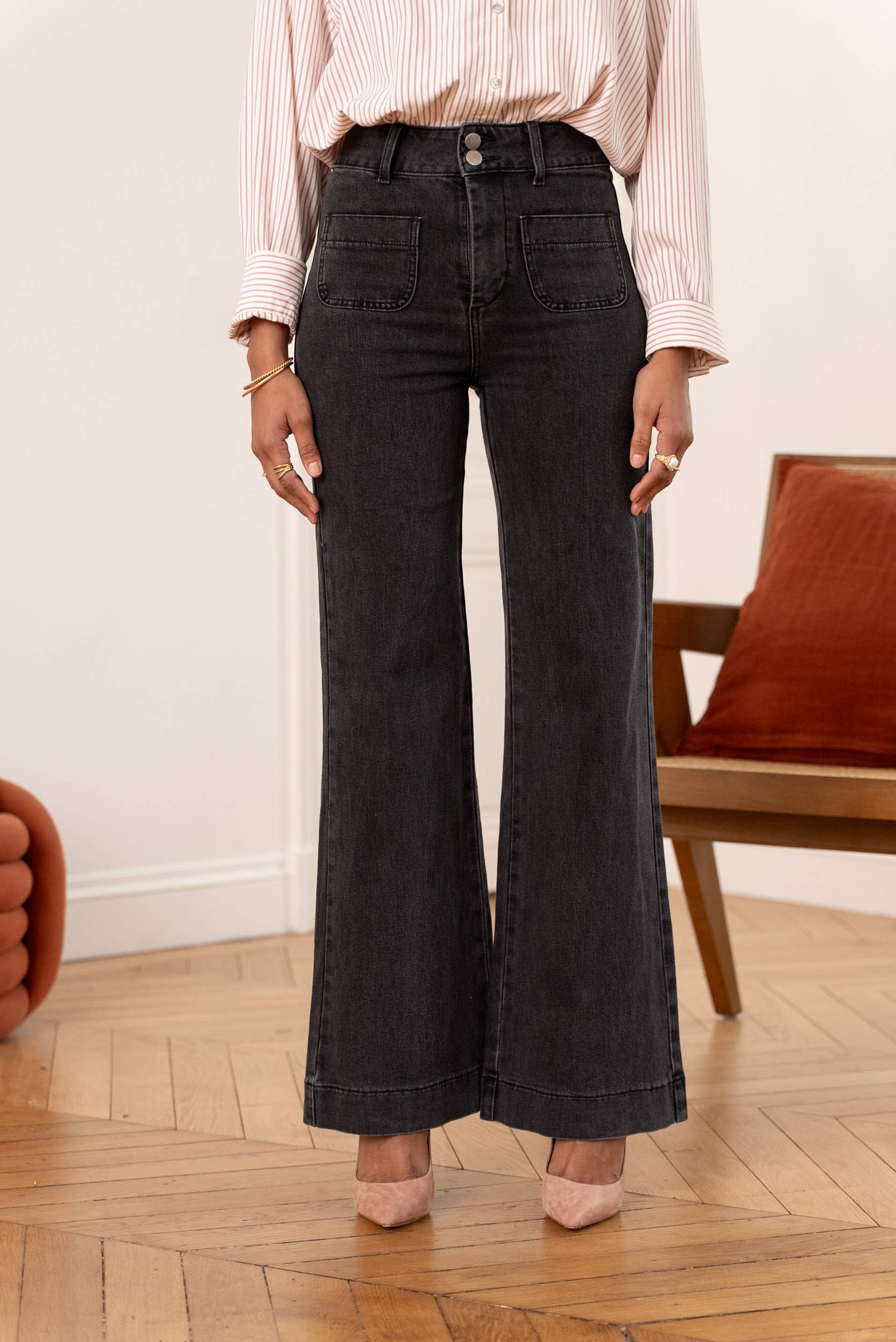Oraije Paris – calças de ganga - Mulher por atacado – Elena flare jeans17