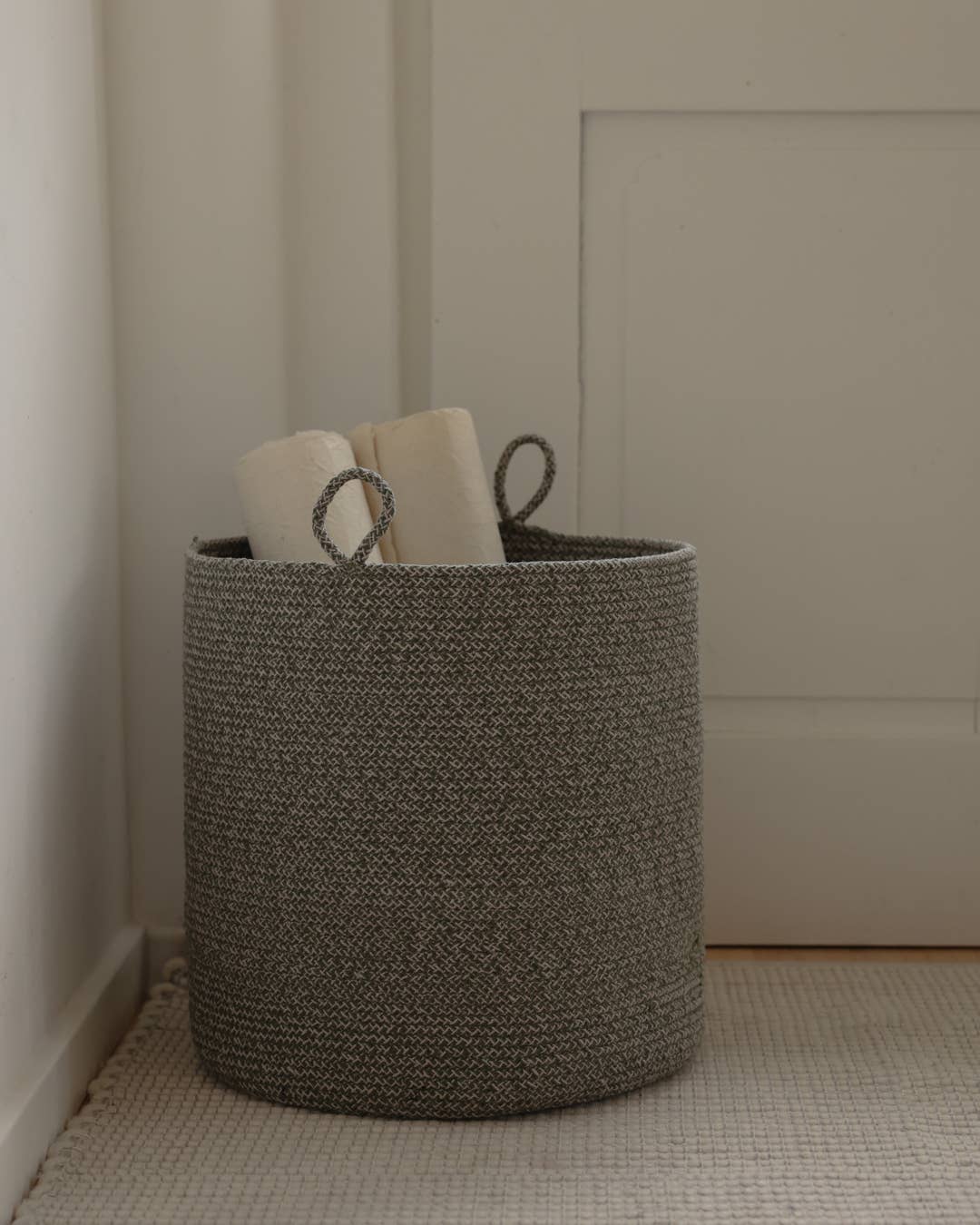 SUNNY HOME - Vente Paniers - Panier en corde de coton avec poignées – Loops S8