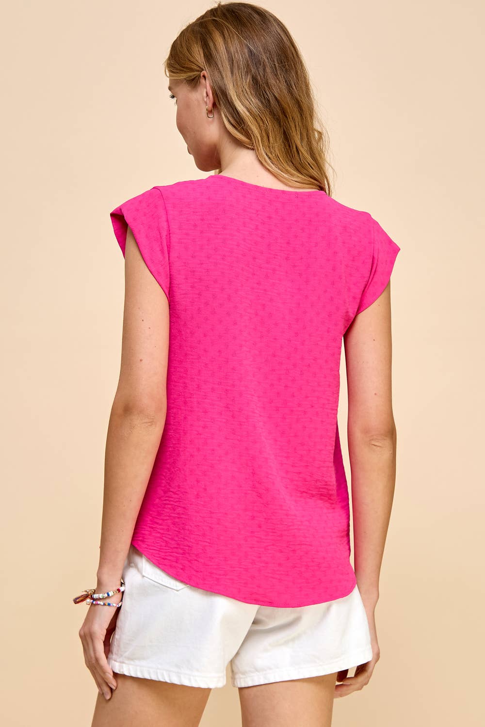 Les Amis - Vendita all'ingrosso Camicetta - Donna - Top con scollo a V testurizzato solido4