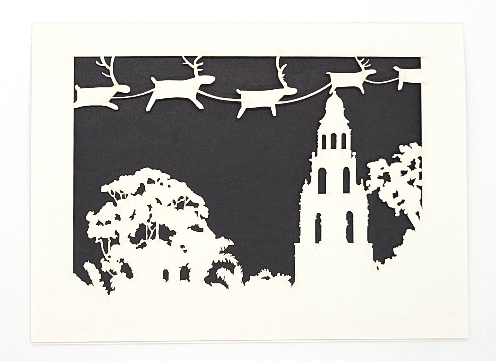 two hermanas – Großhandel Weihnachtskarte – Weihnachtsgrußkarte „Rentier over Balboa's Tower“8