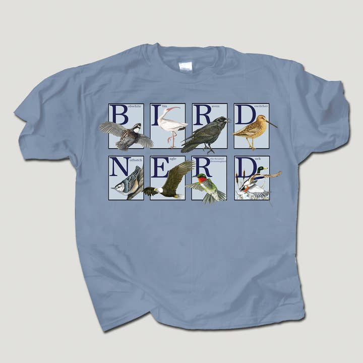 Bird Nerd 100% HW Cotton Adult T-shirt for wholesale by Atlas Screen Printing
