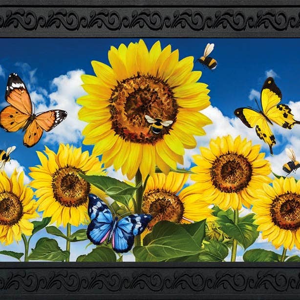 Sunflowers and Bees Doormat for wholesale by Briarwood Lane