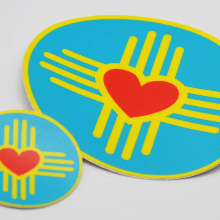 Metal the Brand - Wholesale Sticker - Zia Heart Turquoise Circle - Sticker