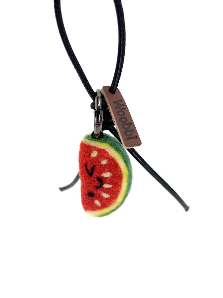 Melo the Watermelon | Needle-Felted Wool Bag & Keychain Charm for wholesale by Woobbi