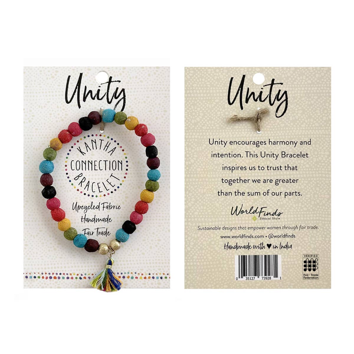 WorldFinds - Vente Bracelets à breloques/pendentifs - Unity • Bracelet Kantha Connection1