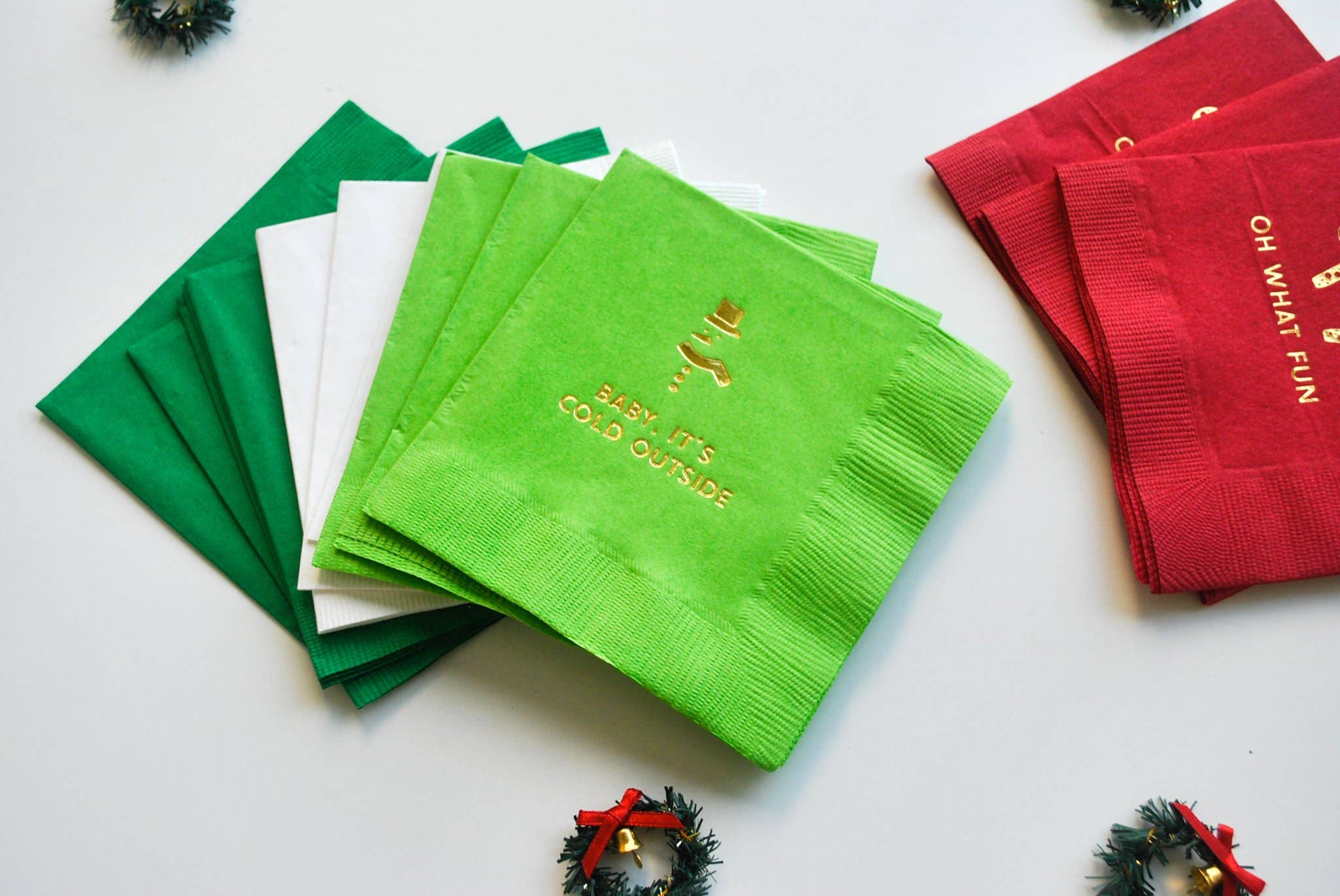 Gatherings by Curated Paperie - Wholesale Disposable Napkin - Modern Christmas Beverage Cocktail Napkins2