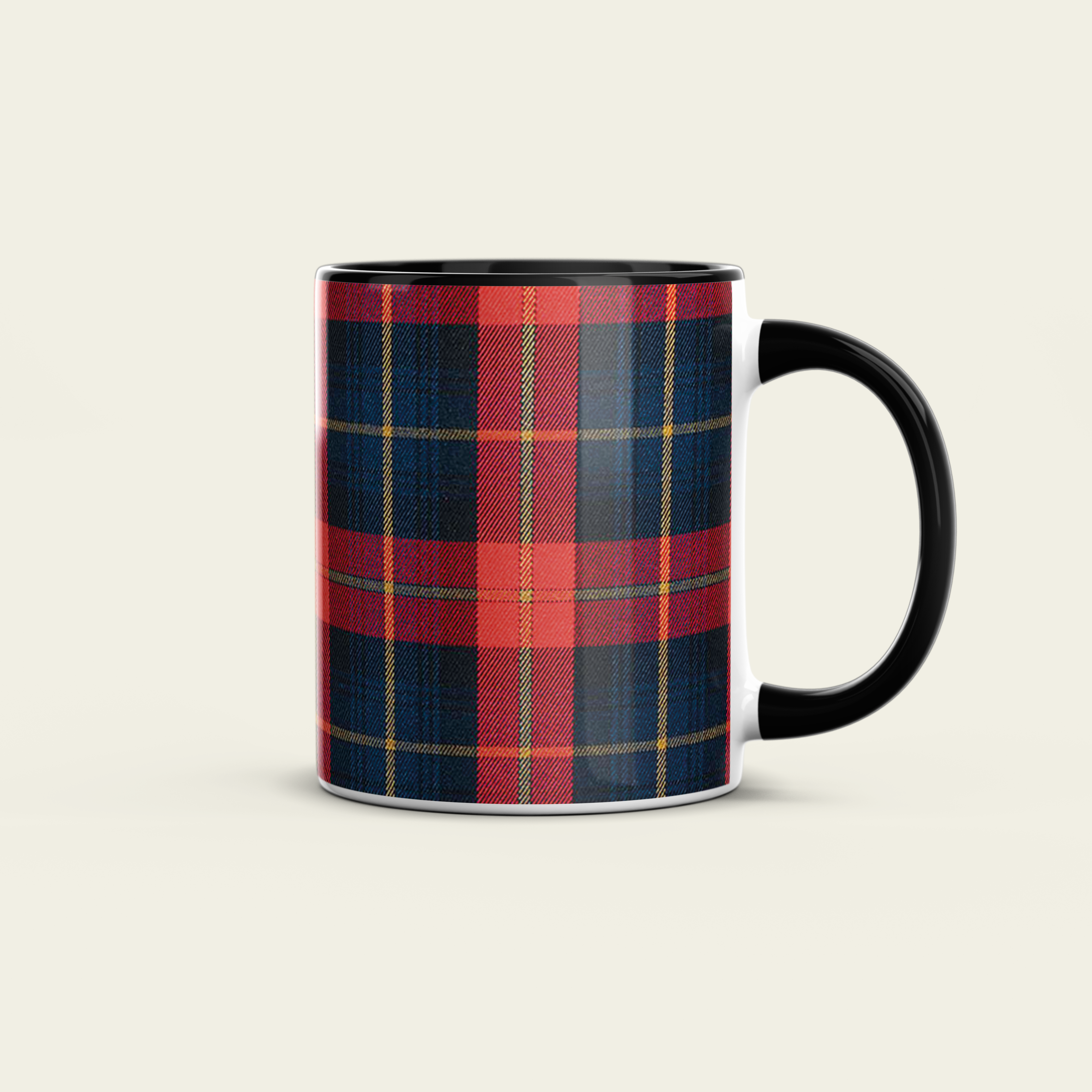 URBAN.ITY SRL – Großhandel Kaffeebecher – Tartan Ceramic Mug 325ml - DARK BLUE/RED SQUARES1