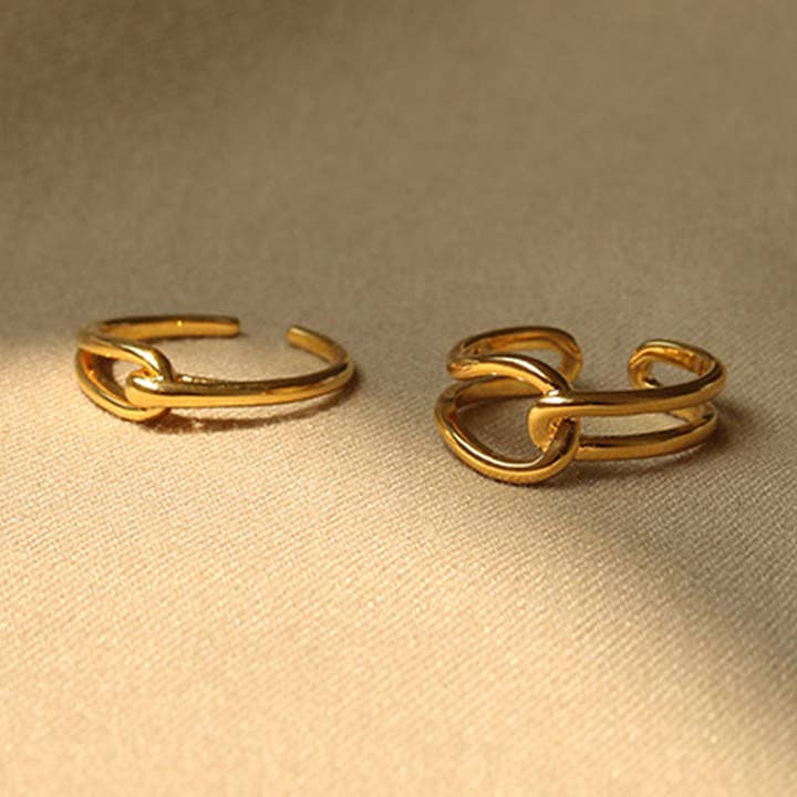 Dipped Shop - Wholesale Band/Stacked Ring - Minimalist Knot Adjustable Open Ring DP25B7942