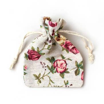 Größe: 12 x 9 cm Geschenktüte mit Blumendruck und hohem Baumwollanteil für den Großhandel von Inca UK