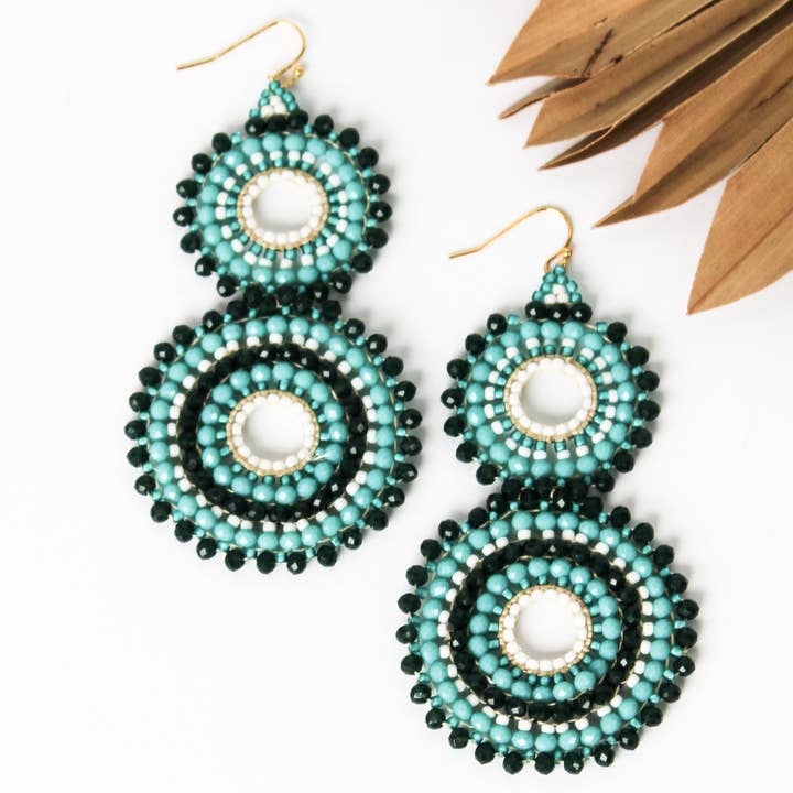 Bali Queen - Wholesale Dangle Earrings - Thai Crystal Double Circle Earrings15